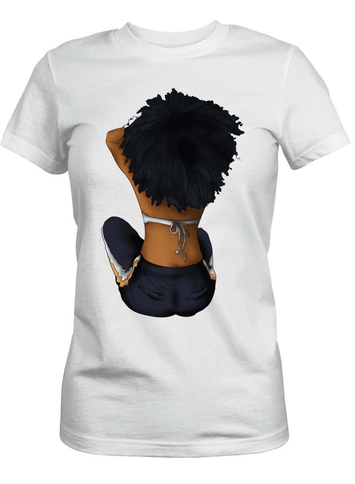 Shirt for black girl sexy afro beach girl art shirt for black women