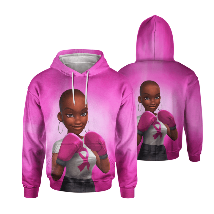 Breast cancer awareness art black women all over print shirt 3d hoodie black woman cancer