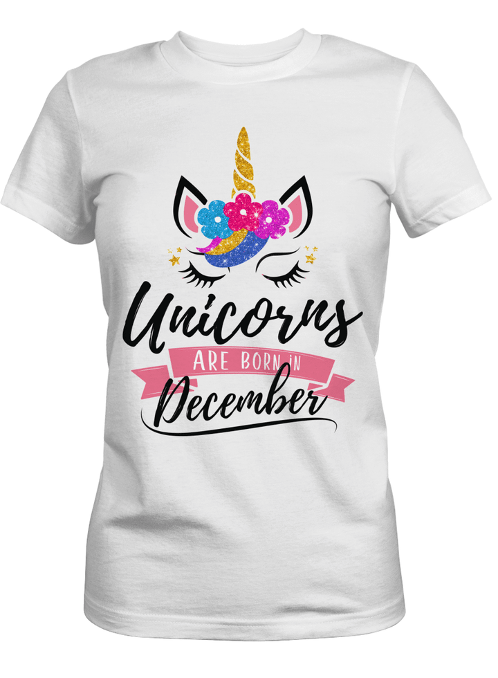 Black girl december shirt unicorns are born in december birthday shirt for black girl