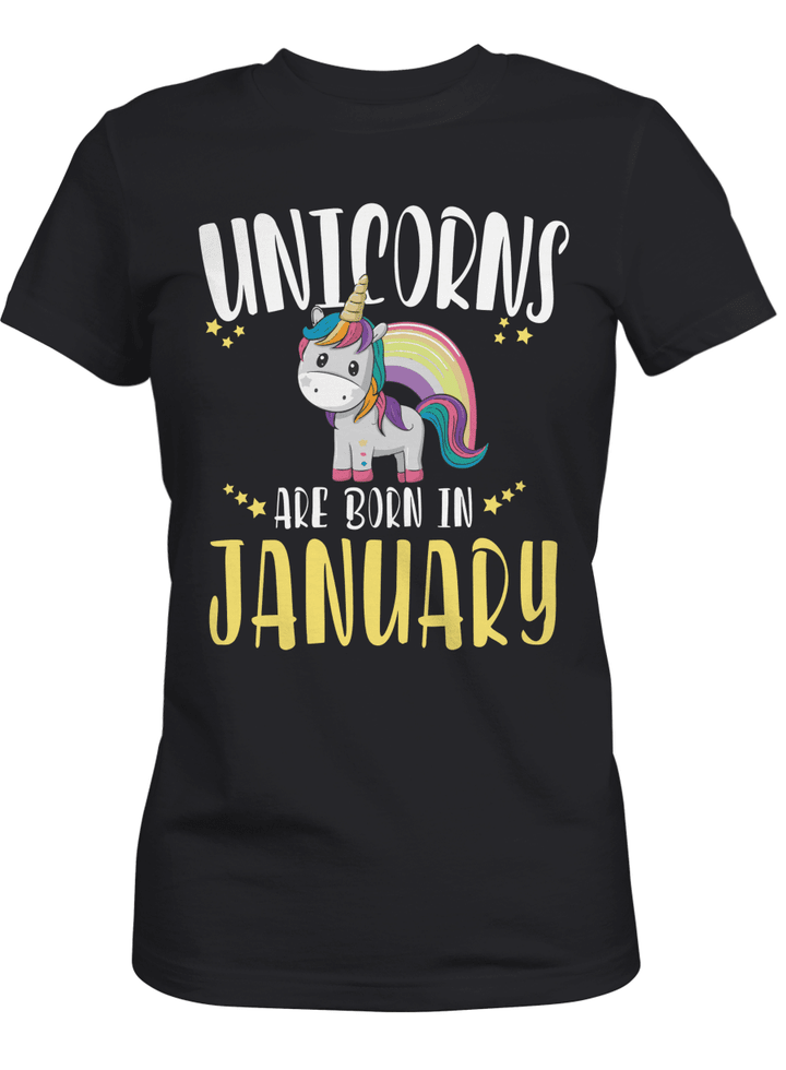 Birthday shirt unicorns are born in january queen shirt