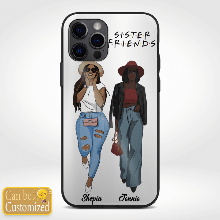 Sister friend case phone for best friend case phone to best friends gift for 2 black friends customized