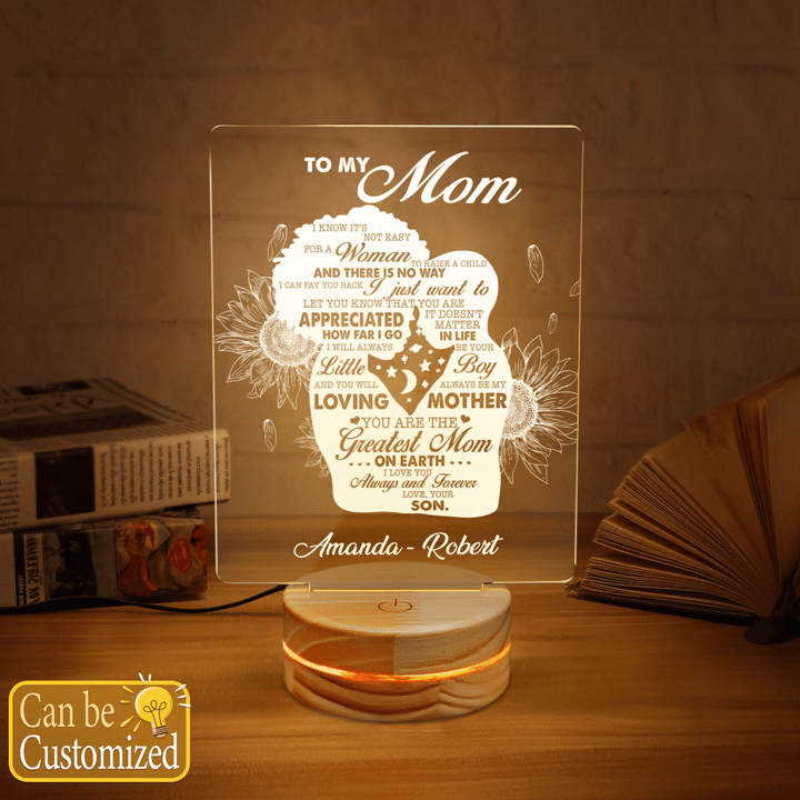Personalized led lamp for mom gifts for mom son to my mom custom name led lamp