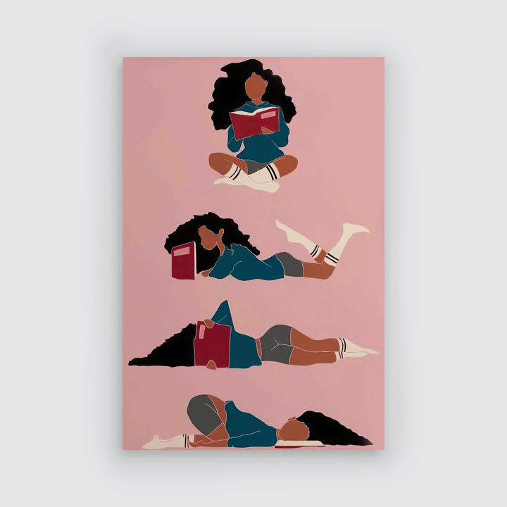 Black girl read book poster black woman wall art poster black girl is loved book