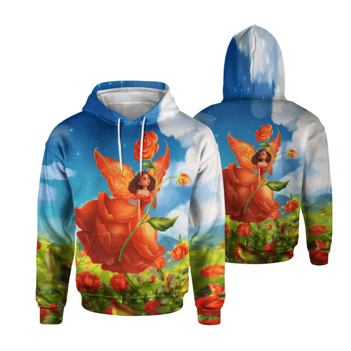 Black girl rose flower art all over print shirt 3d hoodie