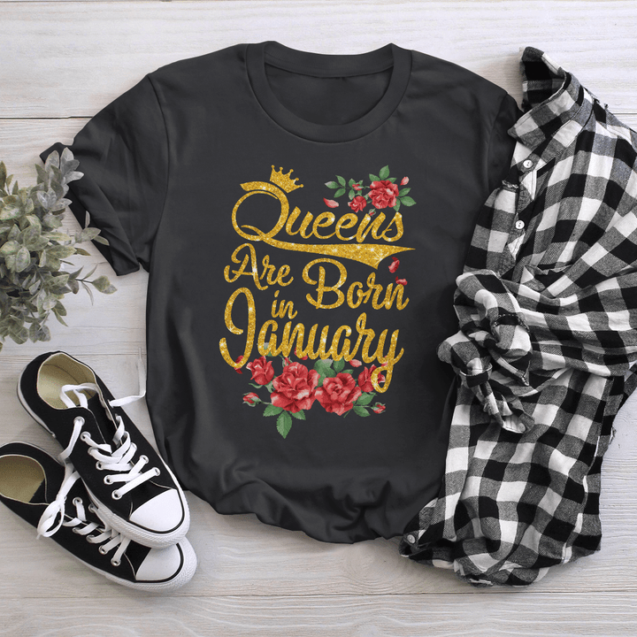 Queens are born in january shirt for black women birthday shirt for black girl