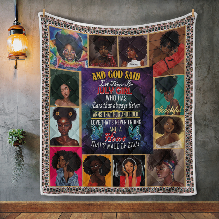 Birthday quilt for black girl art quilt for july girl quilt for black women