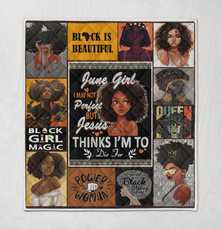 Birthday quilt for black girl art quilt for june girl quilt for black women