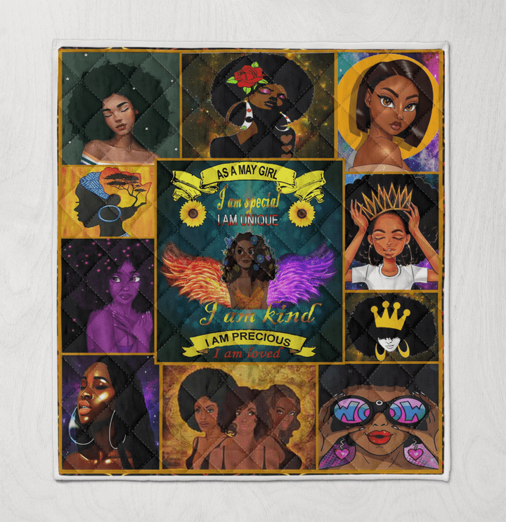Birthday quilt for black girl magic art quilt for may girl quilt for black women