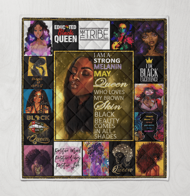 Birthday quilt for black girl art quilt for may queen quilt for black women
