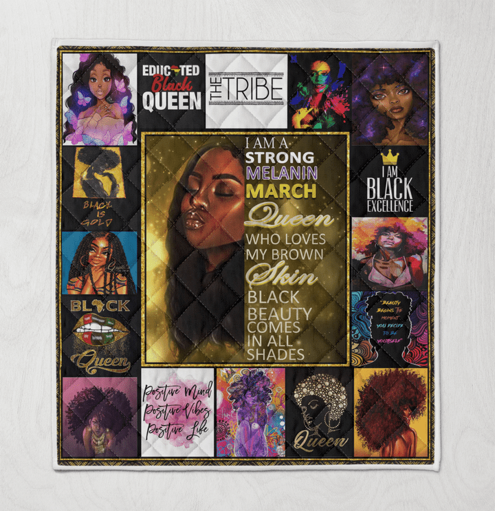 Birthday quilt for black girl art quilt for march queen quilt for black women
