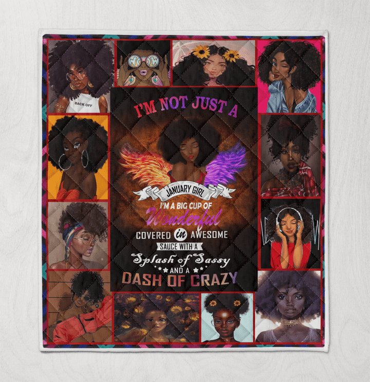 Birthday quilt for black girl magic art quilt for january queen quilt for black women