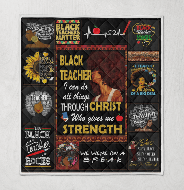 Quilt for black teacher afro woman art quilt