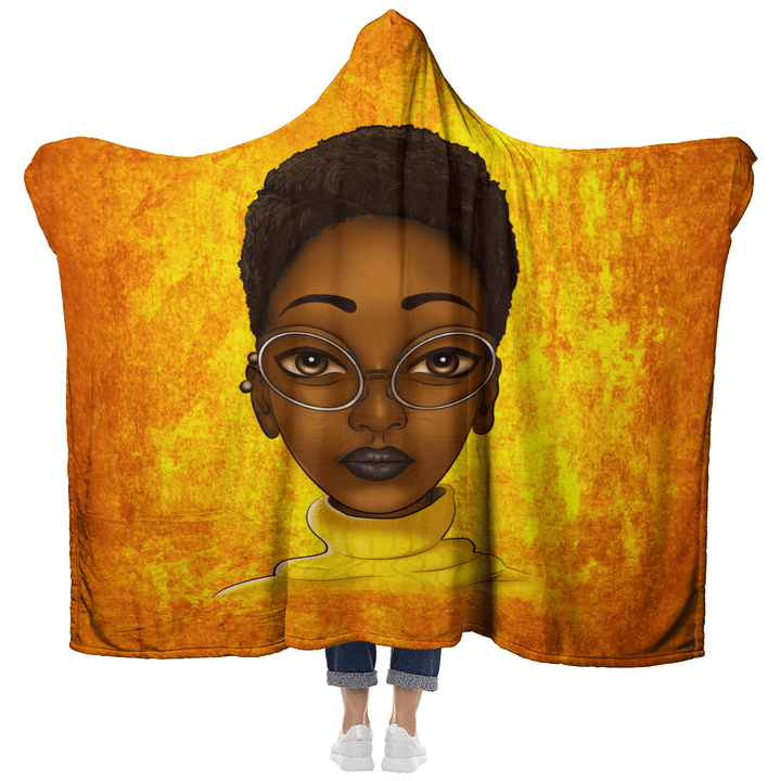 Black girl educated art hooded blanket for black girl