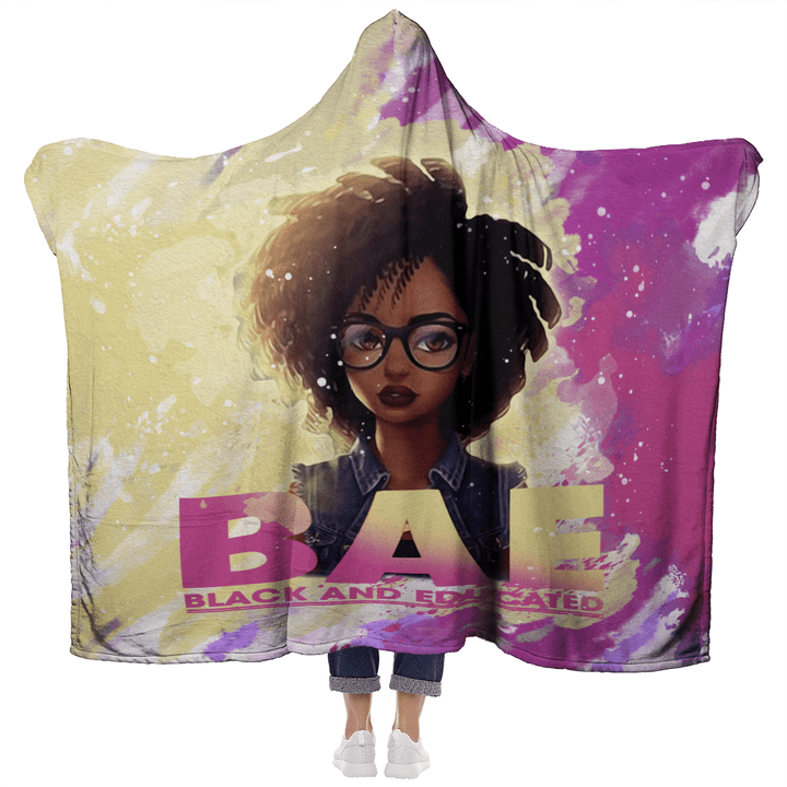 Hooded blanket for black girl art hooded blanket bea black and educated