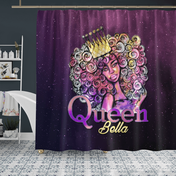 Black queen shower curtan for black queen bella art shower curtain for black girl crown shower curtain for black women