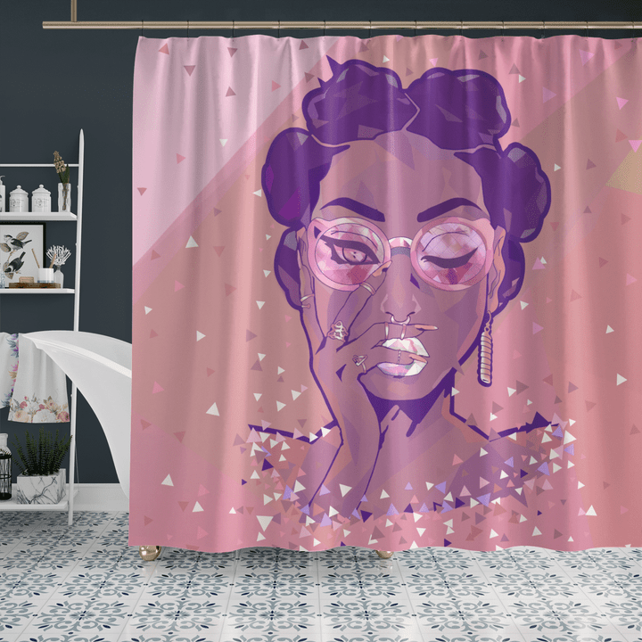 Black girl shower curtain for black girl magic art shower curtain black girl short hair crystal
