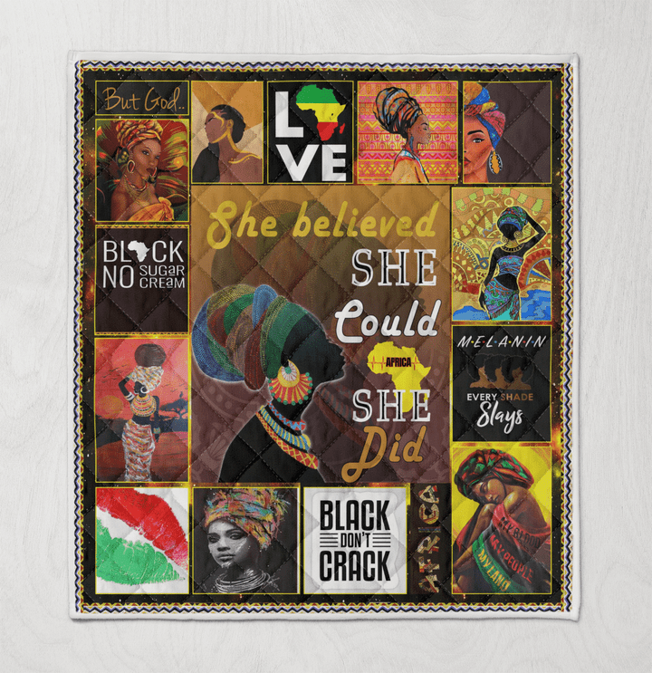 Quilt for black women headwrap art quilt she believed she could she did quilt for black girl