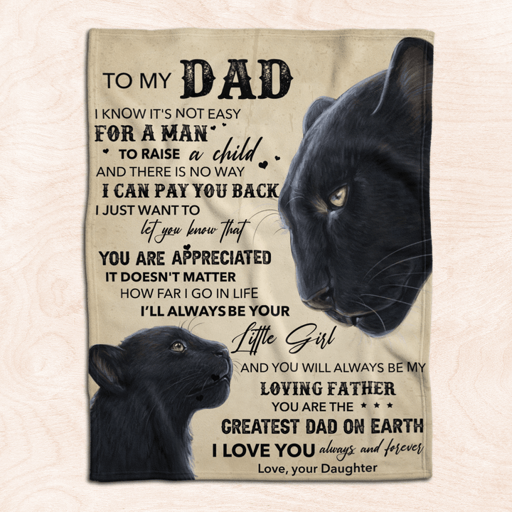 father's day To my dad blanket black panther blanket for dad from daughter to black dad blanket