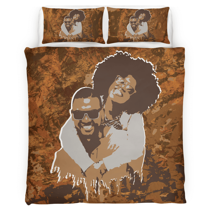 African couple bedding set all over print black couple african american style bedding set Valentine's day gift