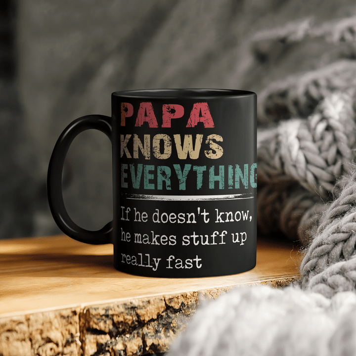 father's day Mug for father papa knows everything mug