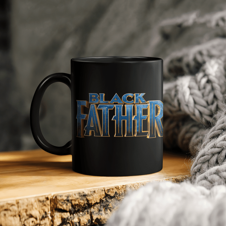 father's day Mug for father black father font panther mug