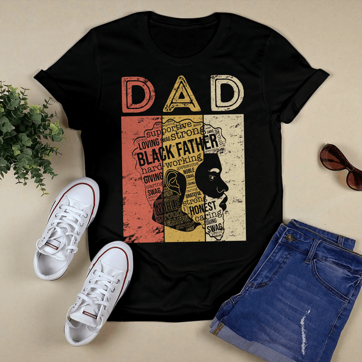 father's day Shirt for black dad art vintage black father tshirt