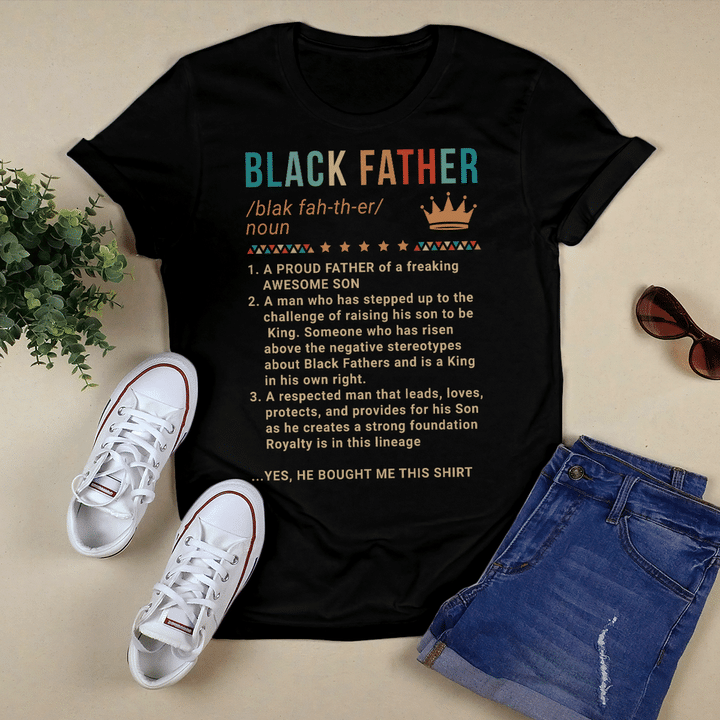 father's day Black father shirt from son for black dad shirt