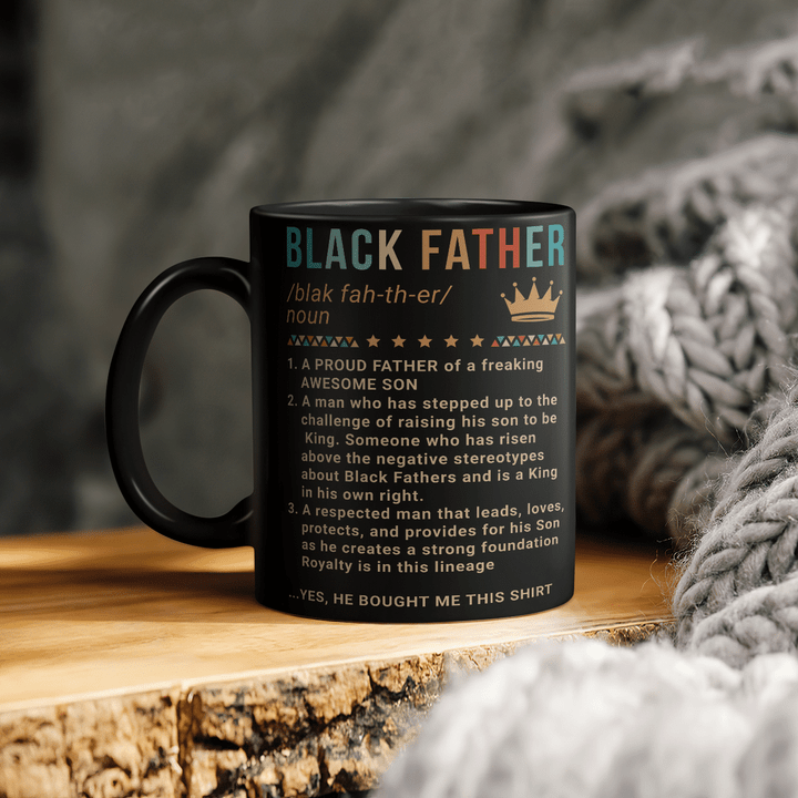father's day Mug for father black father of a freaking awesome son mug