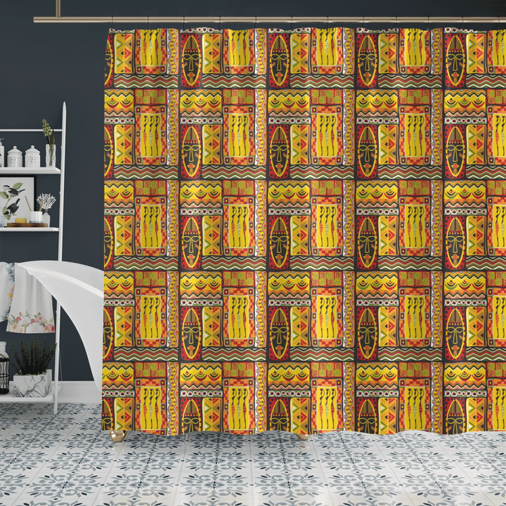 African american gifts african pattern shower curtain