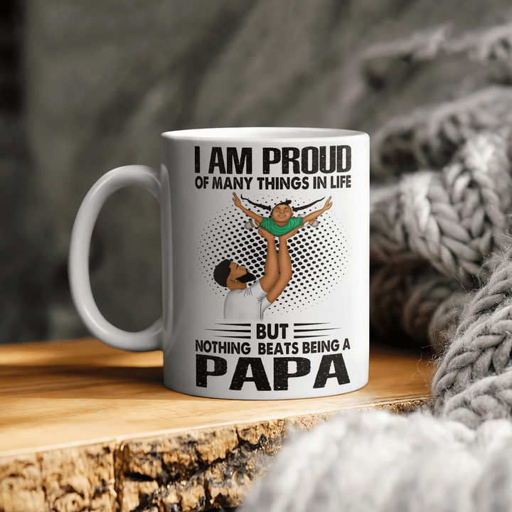 Mug for daughter black papa for daughter gifts i am proud but nothing beats being a papa mug