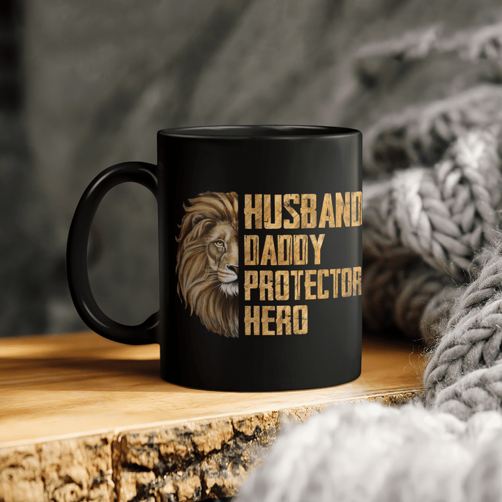 father's day Lion mug gifts for men husband daddy protector hero mugs