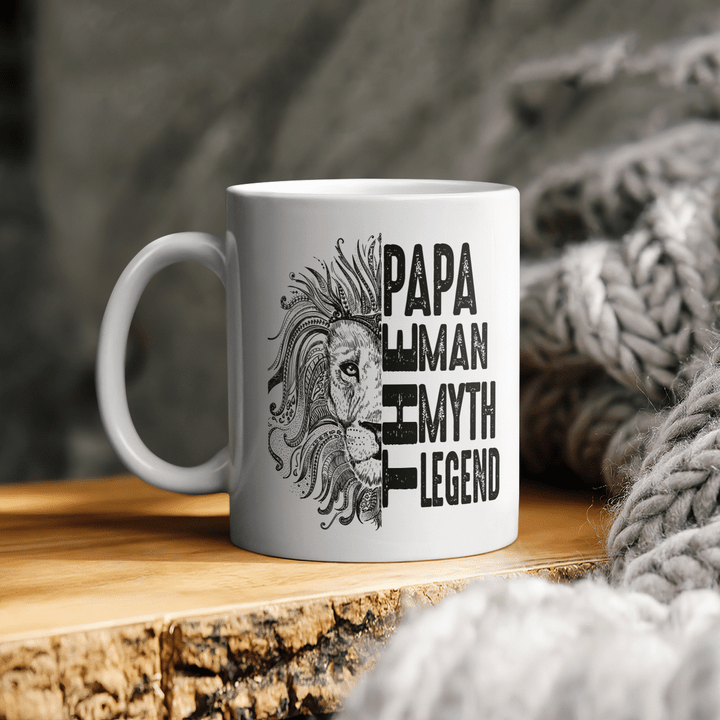 father's day Lion papa mug lion gifts the man the myth the legend mug