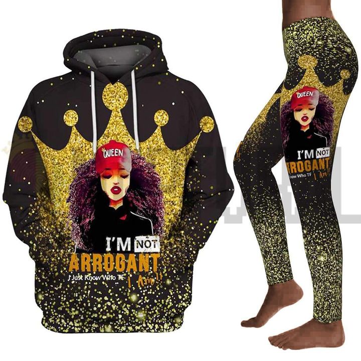 I'm not arrogant all over print shirt 3d hoodie for black girl art legging set