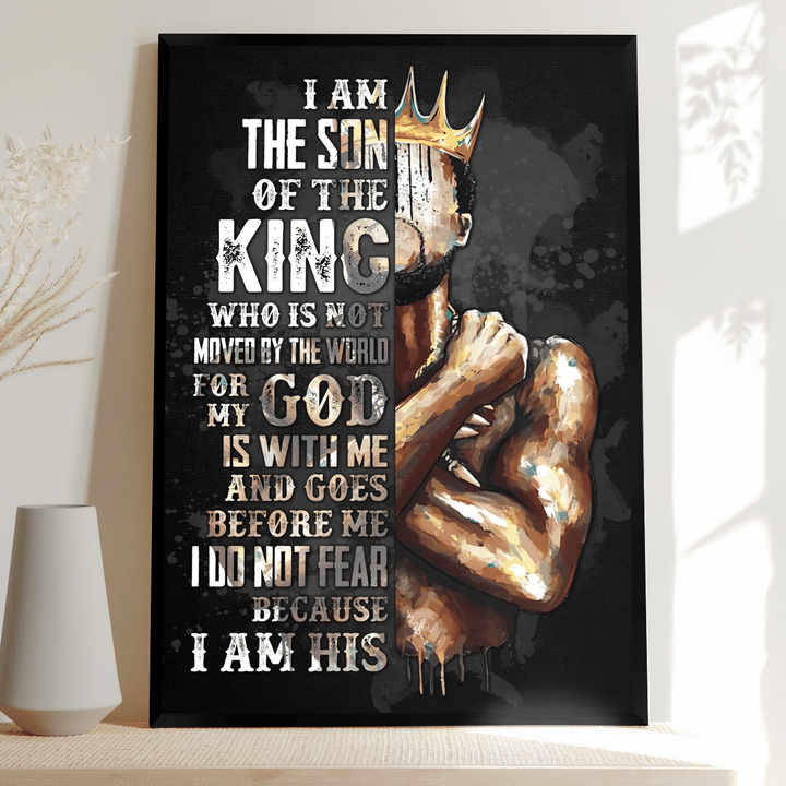 Canvas for son I am the son of the king wall decor gift from dad to son poster canvas