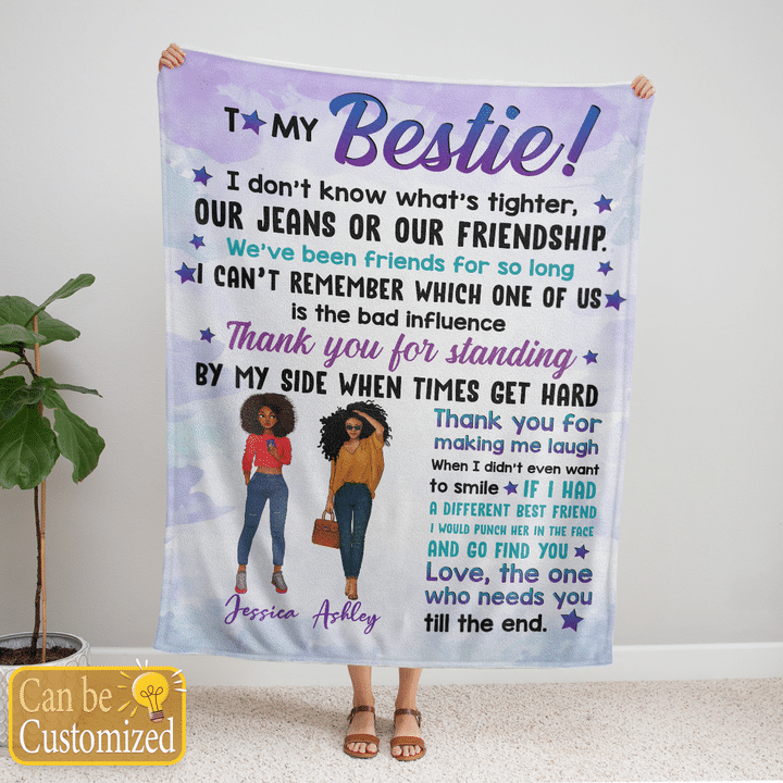 Personalized blanket for best friend to my bestie blanket for friendship day blanket for best friend blanket for 2 friends