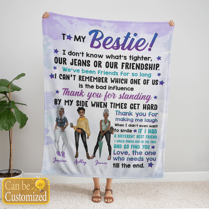 Personalized blanket for best friend to my bestie blanket for friendship day blanket to best friend blanket for 3 friends
