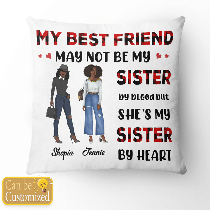 Best friend pillow for friend sisters pillow for best friend birthday gifts for best friend custom pillow for black friends pillow (2 Girls)