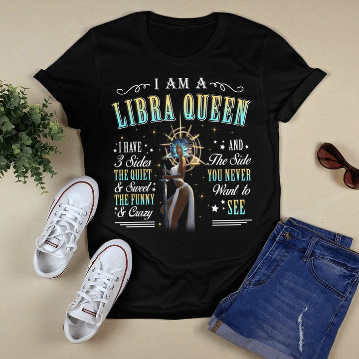 Zodiac shirt birthday gift for black girl zodiac tshirt i am a libra queen shirt