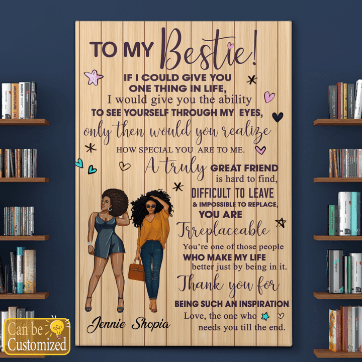 Bestie personalized canvas poster gift for best friend gift for best friend gift for her custom girl canvas poster