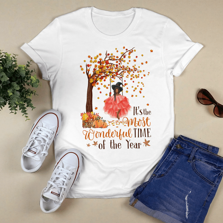Hello autumn shirt for black girl it's the most wonderful time of the year tshirt Pumpkin Day