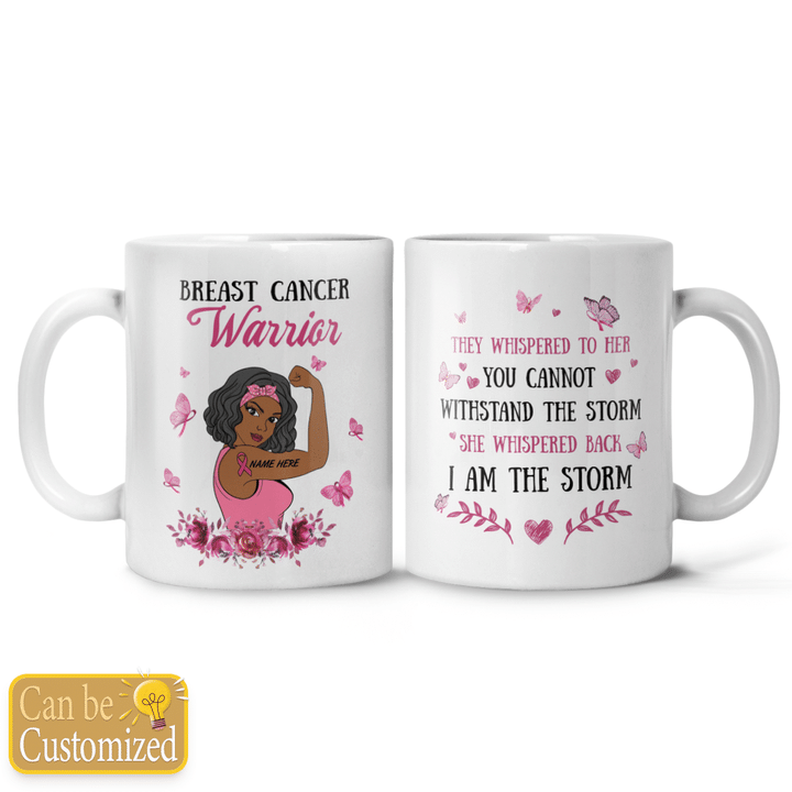 Breast Cancer Warrior Personalized Mug Gift For Breast Cancer Supporters Mug Breast Cancer Girl