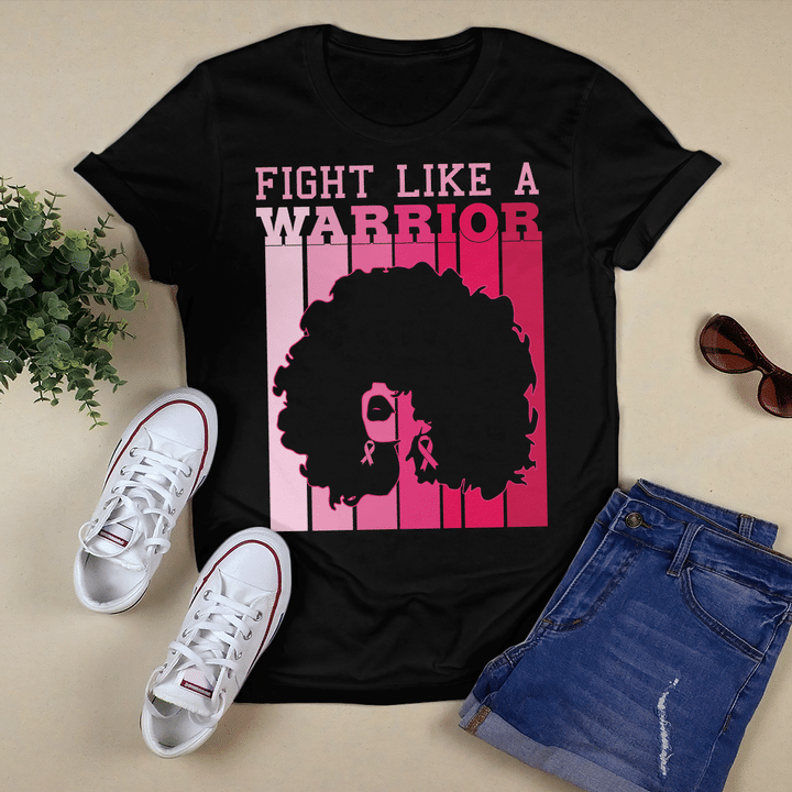 Breast cancer awareness tshirt for black woman shirt fight like a warrior shirt