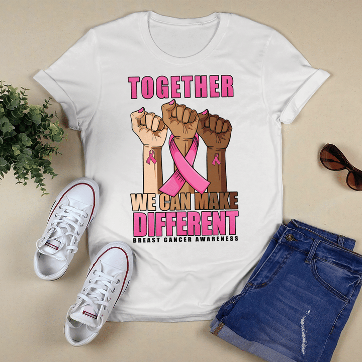 Breast cancer awareness tshirt for black woman shirt together we can make different shirt