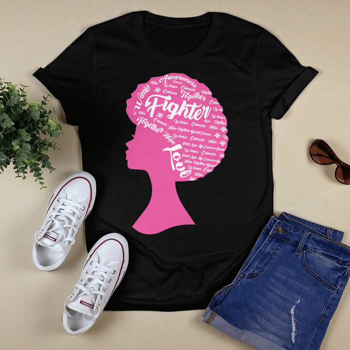 Breast cancer awareness tshirt for black woman shirt breast cancer woman fighter shirt