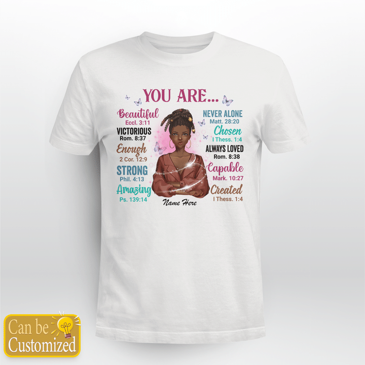 You are beautiful black girl Personalized Shirt black woman Girl Personalized Shirt custom name custom clipart