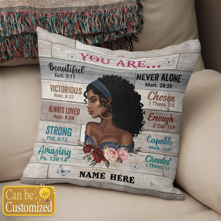 Personalized pillow case cover for black girl pillow you are beautiful pillow case custom art custom name