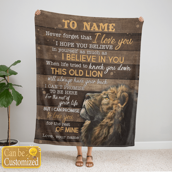 Personalized blanket to my daughter son blanket gift for kid daughter son this old lion will always have your back blanket