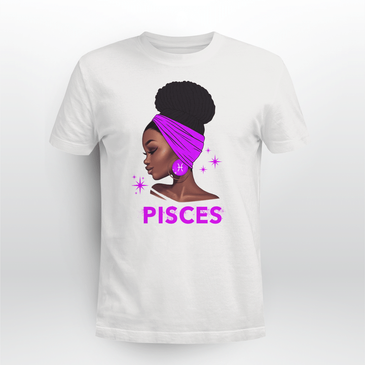 Zodiac shirt birthday gift for black girl zodiac tshirt pisces queen shirt