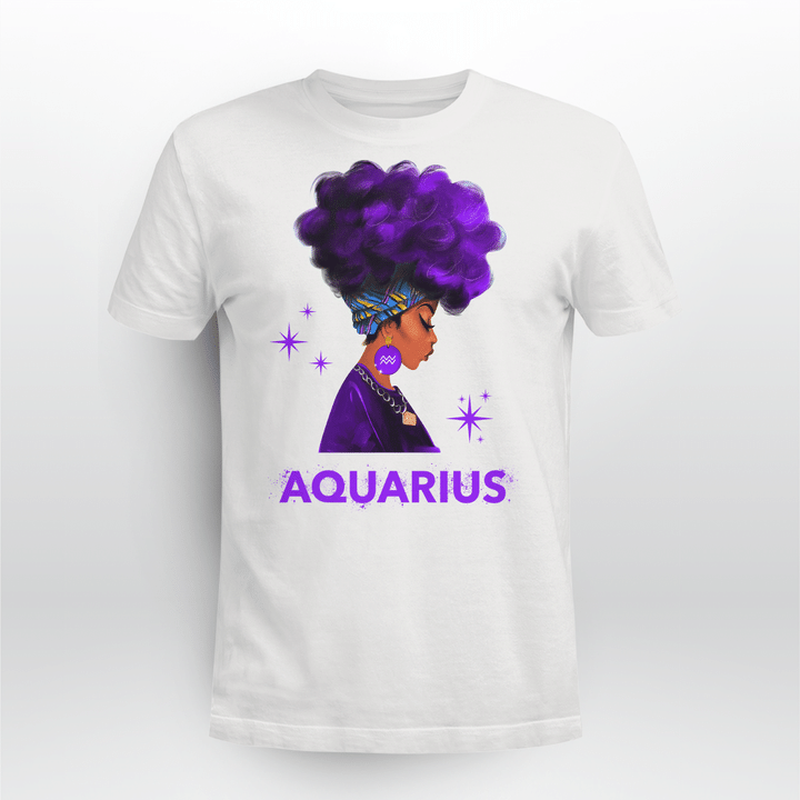 Aquarius girl shirt aquarius zodiac shirt birthday gift for black girl zodiac tshirt