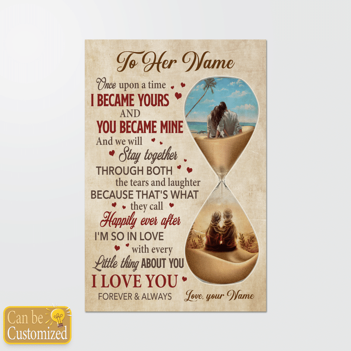 Personalized wall decor for loved canvas I became yours and you became me canvas poster custom name Valentine's day gift